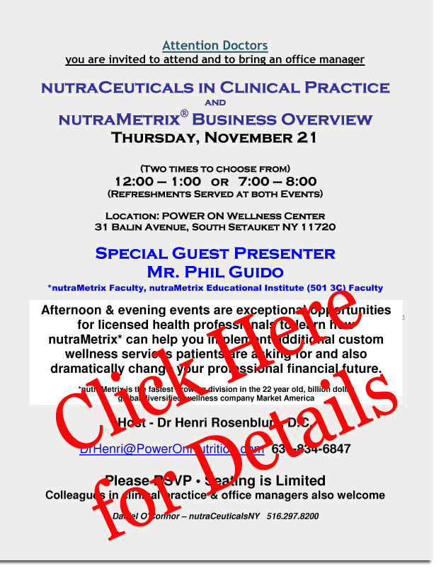 NutraCeuticals in Clinical Practice  - Long Island overview by Phil Guido
